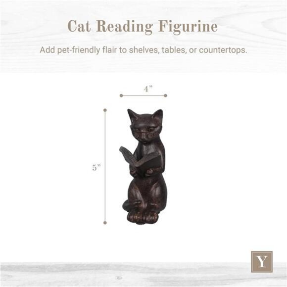 Cat Figurine - Cute Cat Statue - Whimsical Cat Decor for Cat Lovers - Picture 4 of 8